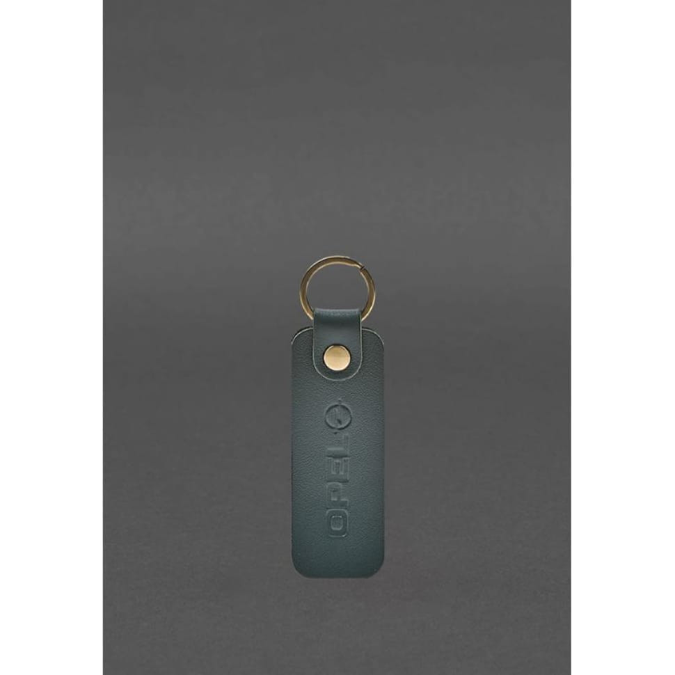 Кожаный брелок для Авто Opel зеленый краст