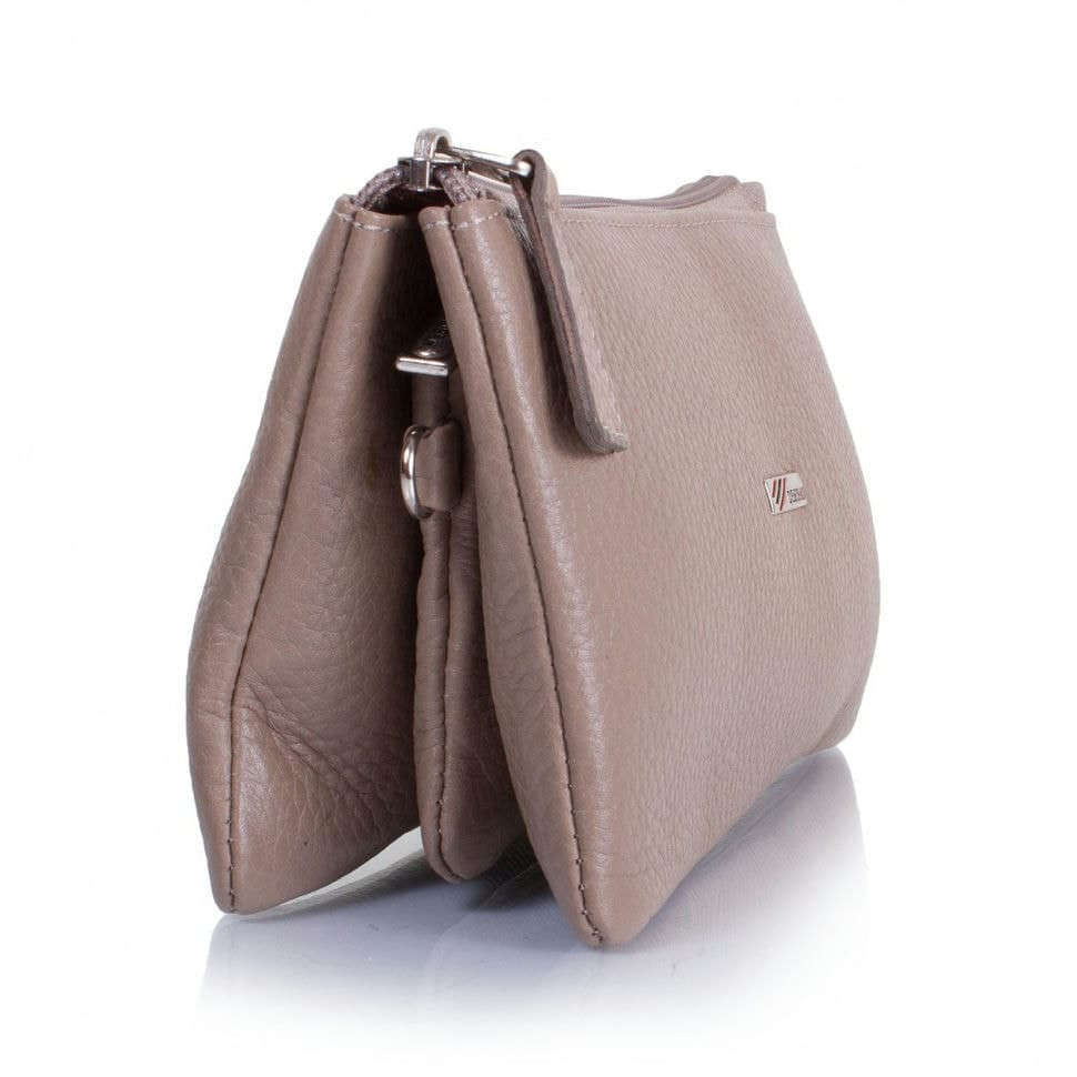 Косметичка-клатч шкіряна Desisan 063-283 бежевий флотар