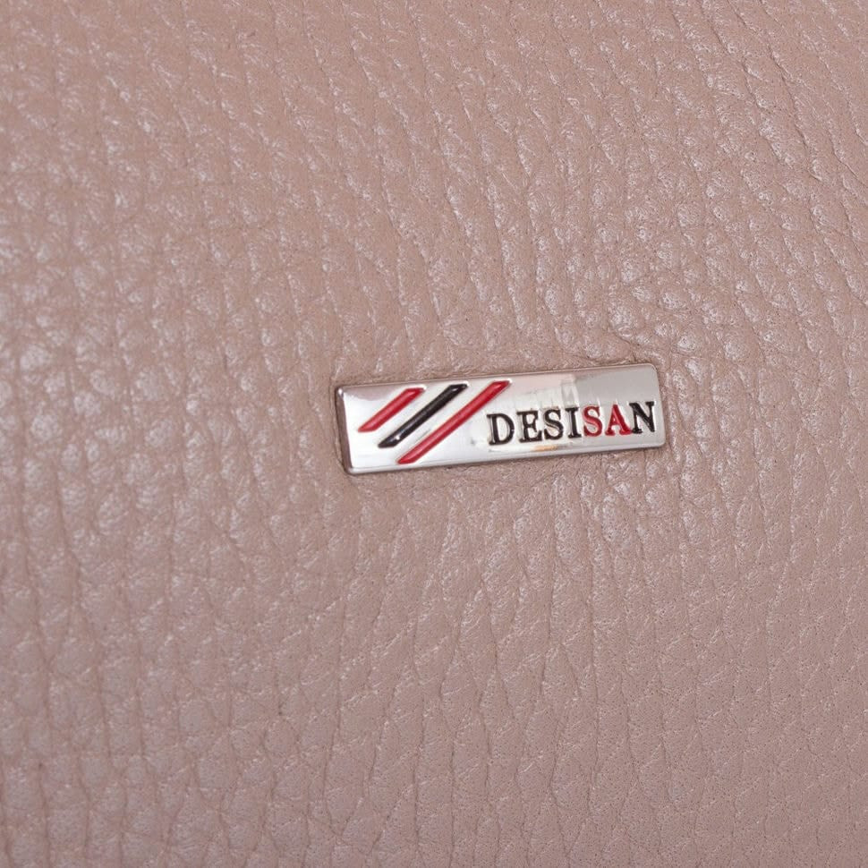 Косметичка-клатч шкіряна Desisan 063-283 бежевий флотар