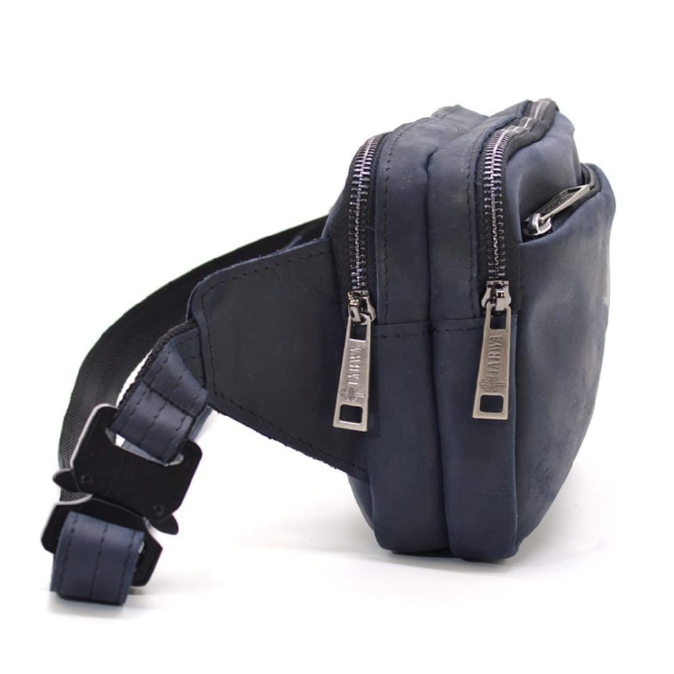 Belt bag with two compartments TARWA RK-0704-3md blue crazy