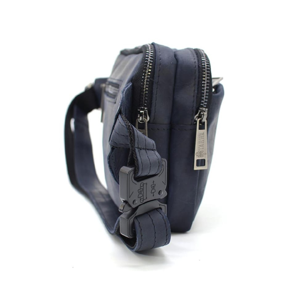 Belt bag with two compartments TARWA RK-0704-3md blue crazy
