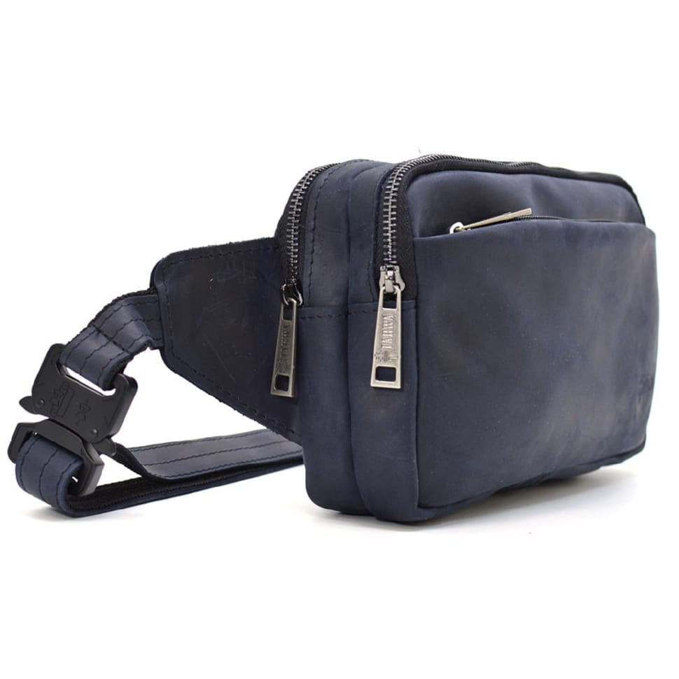Belt bag with two compartments TARWA RK-0704-3md blue crazy