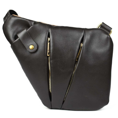 Mens sling bag over the shoulder mix of canvas and leather TARWA GCC-6402-3md