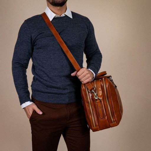 Шкіряний рюкзак портфель - A Farewell to Arms - коньячний Time Resistance 5242801