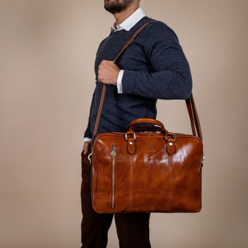 Шкіряний рюкзак портфель - A Farewell to Arms - коньячний Time Resistance 5242801