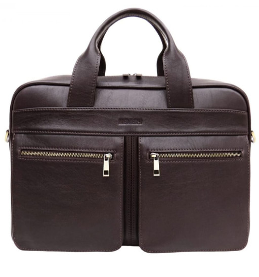 Коричнева чоловіча сумка під документи з двома відділеннями Newery N4032GC