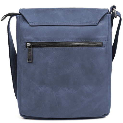 Чоловічі шкіряні сумки через плече RK-1302-3md TARWA синя крейзі хорс