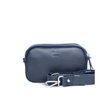 Holly leather belt/crossbody bag blue