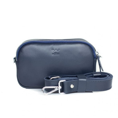 Holly leather belt/crossbody bag blue