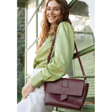Women's leather bag Nora burgundy