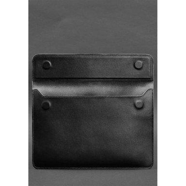 Кожаный чехол-конверт на магнитах для MacBook 15 дюйм Черный