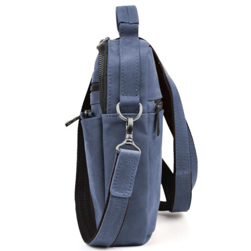 Сумка через плече з ручкою вертикальна TARWA RK-0120-4lx синя крейзі хорс
