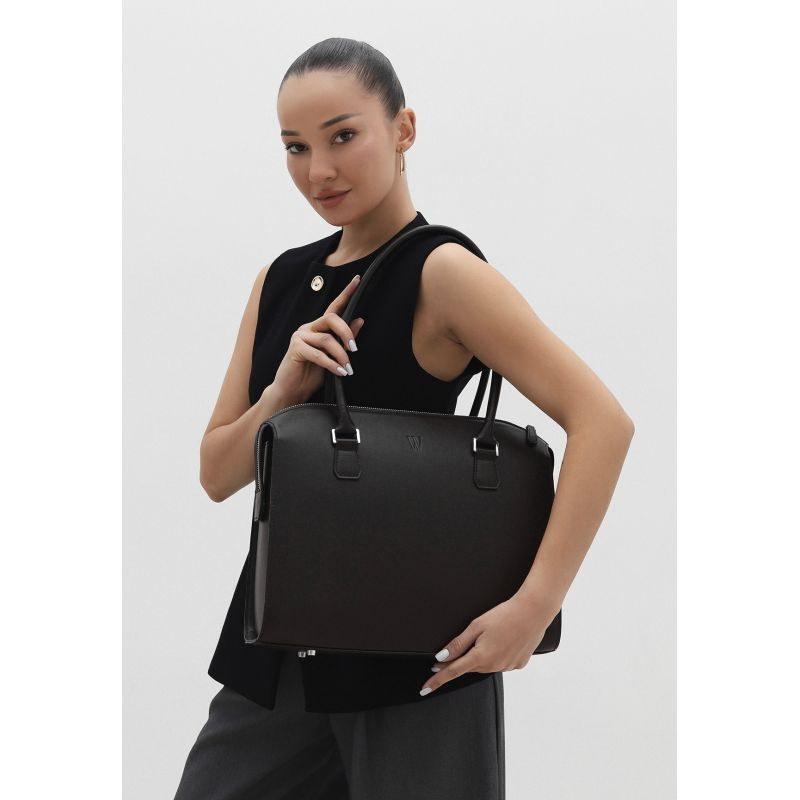 Жіноча сумка із натуральної шкіри Business чорна
