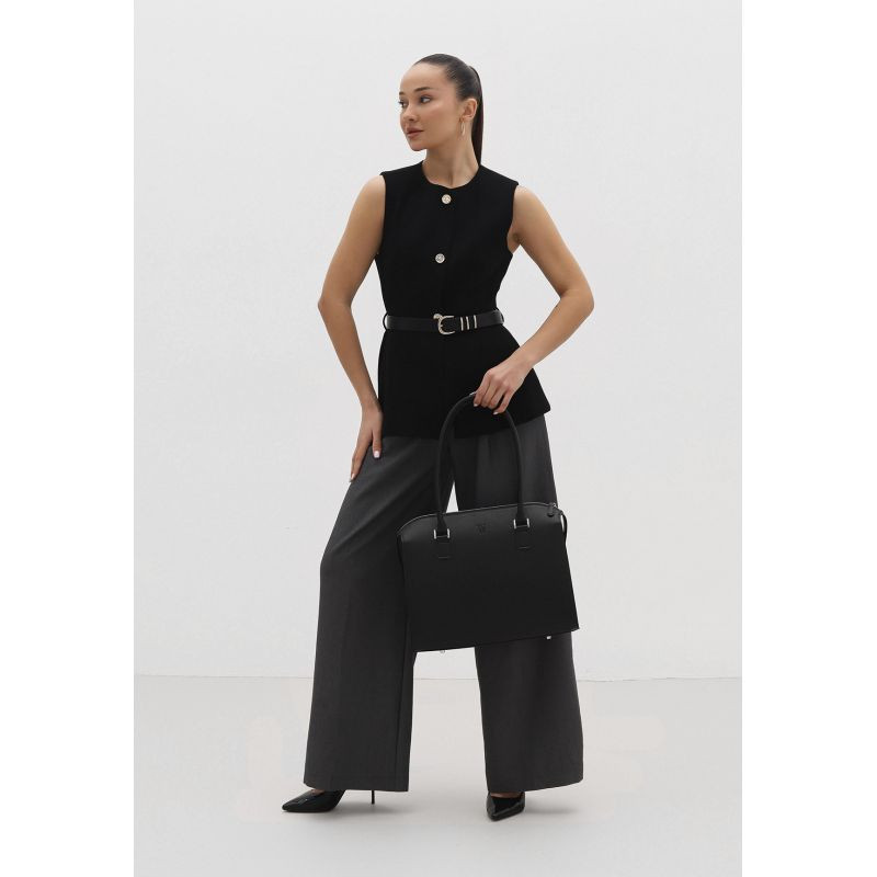 Жіноча сумка із натуральної шкіри Business чорна