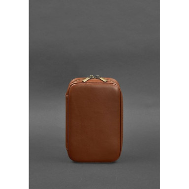 Leather cosmetic bag 7.0 light brown crust