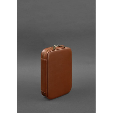 Leather cosmetic bag 7.0 light brown crust