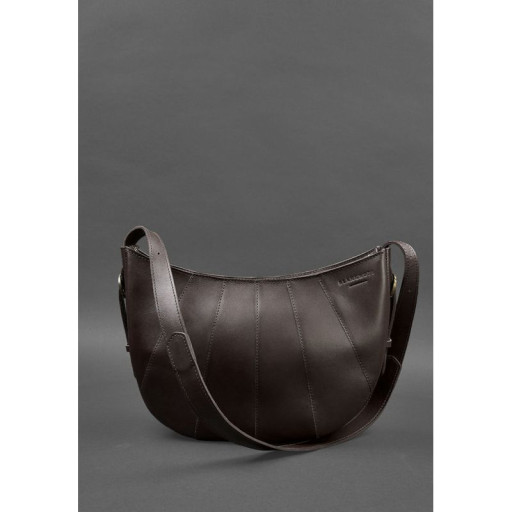 Шкіряна сумка Круассан Краст темно-коричнева