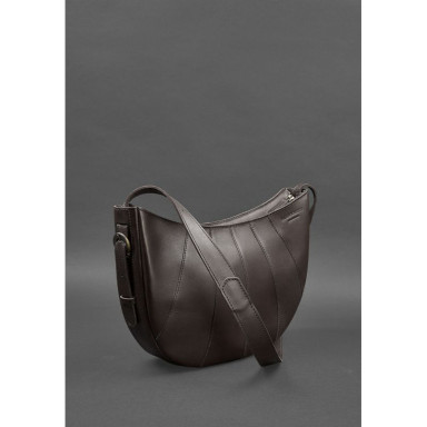 Croissant Crust dark brown leather women's bag