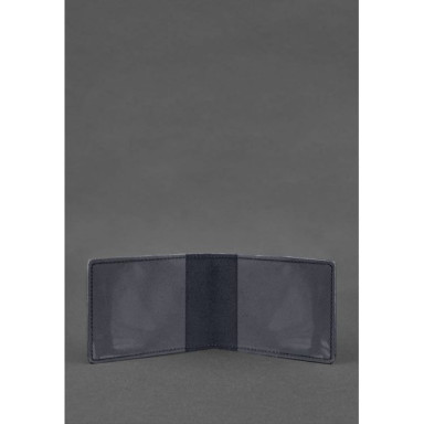 Leather cover for the identity card of the Main Directorate of Intelligence (GUR) dark blue Crazy Horse