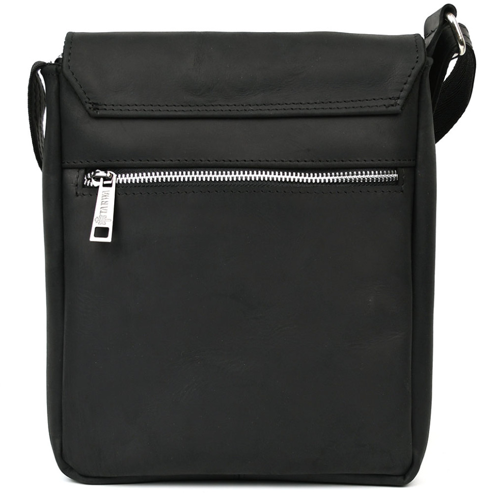 Чоловічі шкіряні сумки через плече RA-1304-4lx TARWA чорна крейзі хорс