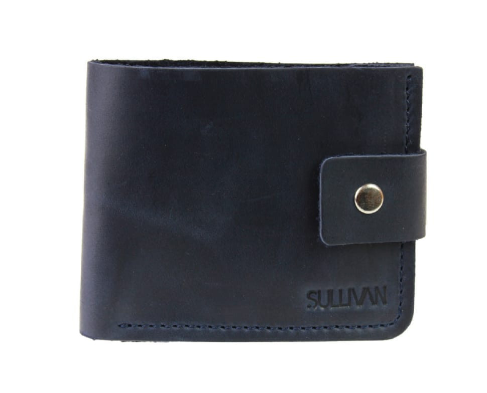 Men small leather wallet SULLIVAN 962-19(8) blue