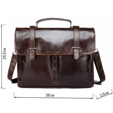 Портфель из гладкой кожи Vintage 14866 Коричневый