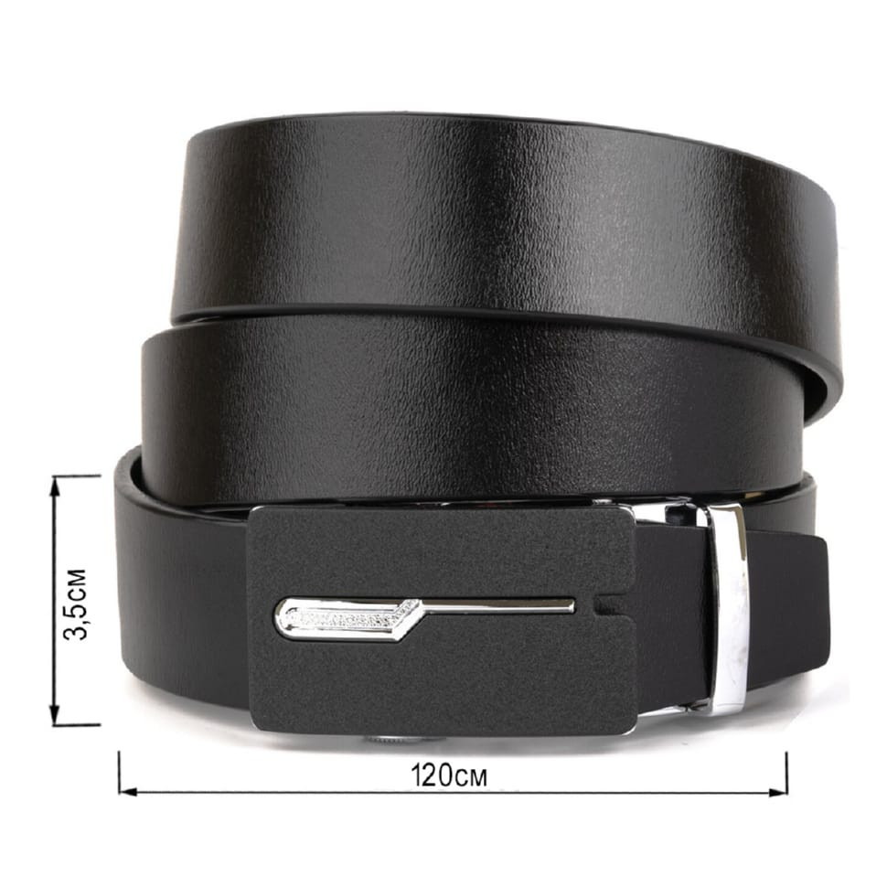 Ремінь чоловічий з матовою пряжкою Vintage 20335 Чорний