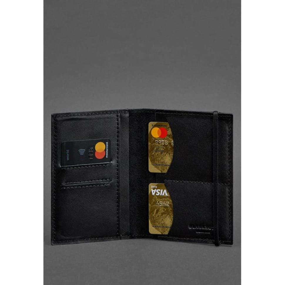 Шкіряна обкладинка для паспорта 2.0 чорна