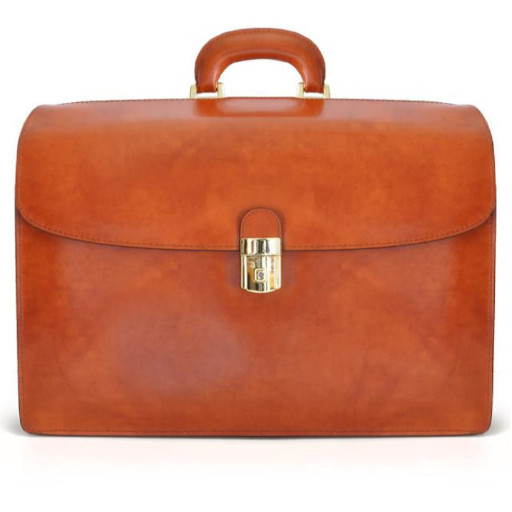 Pratesi KNE525/G - Leonardo King Briefcase in cow leather King Black