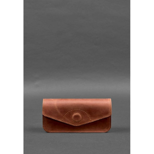 Шкіряна сумка-футляр для окулярів (міні-сумка) світло-коричнева Crazy Horse