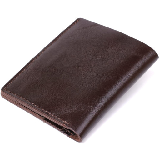 Классическое мужское портмоне из натуральной кожи Shvigel 16506 Коричневый