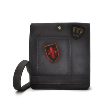 Pratesi BGR182/24 - Messanger Medium Cross Body Bag in cow leather Bruce Grey