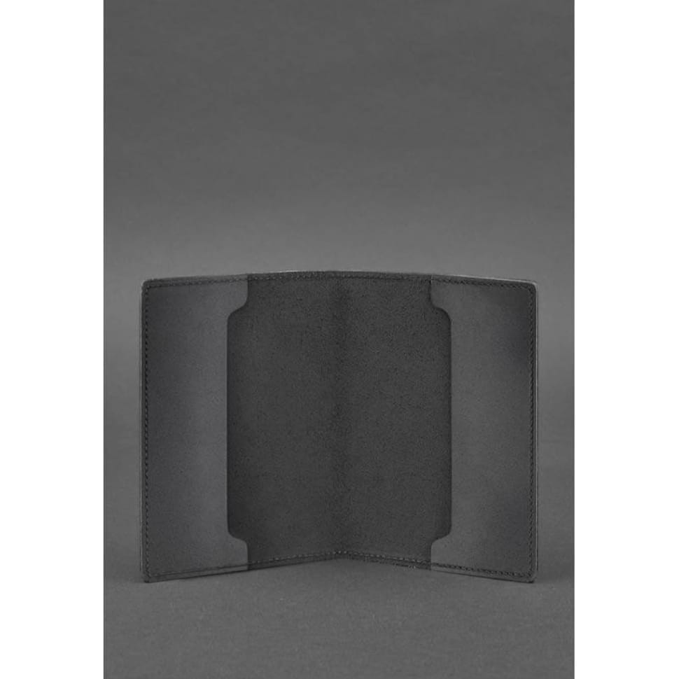 Шкіряна обкладинка для військового квитка офіцера запасу 8.0 Чорна