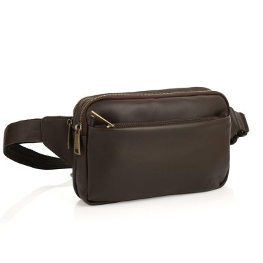 Leather belt bag brown smooth GC-0741-3md TARWA
