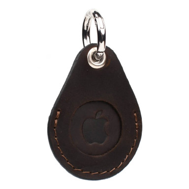 Кожаный чехол держатель для Apple Air Tag коричневый Grande Pelle 463120