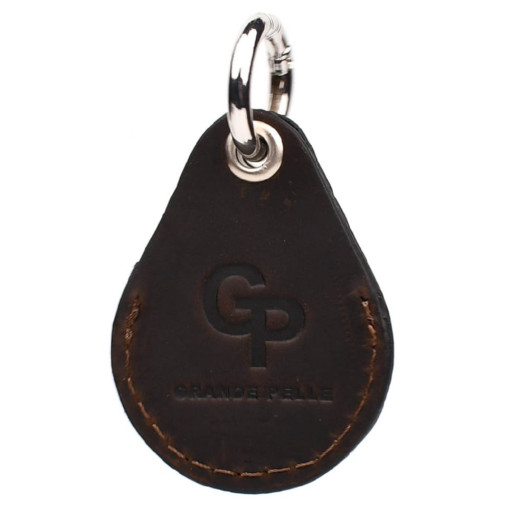 Шкіряний чохол тримач для Apple Air Tag коричневий Grande Pelle 463120