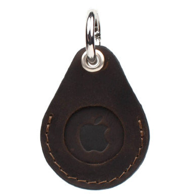 Кожаный чехол держатель для Apple Air Tag коричневый Grande Pelle 463120