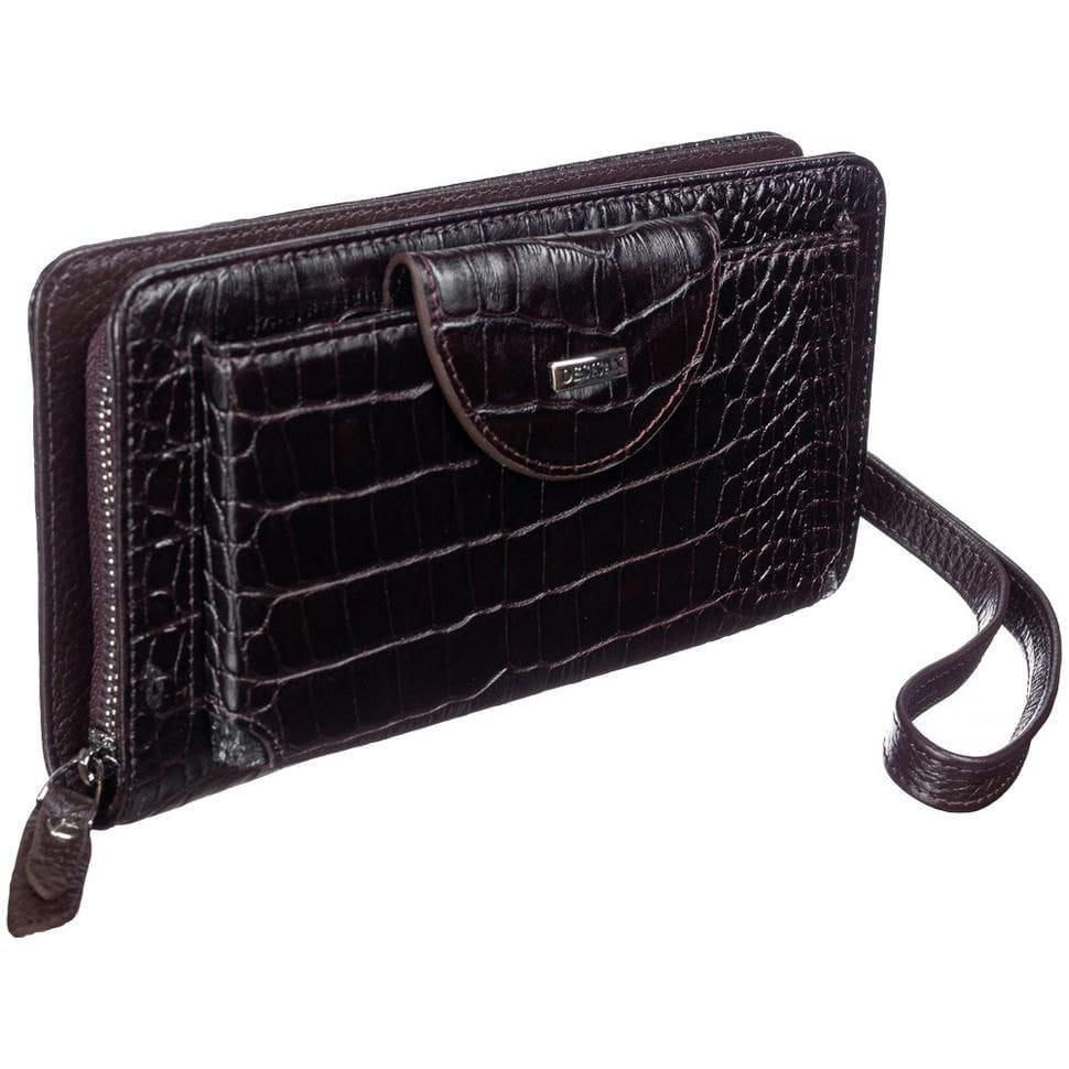 Гаманець жіночий шкіряний Desisan 908-19 коричневий кроко