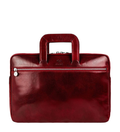 Womens Leather Briefcase Laptop Bag - Brave New World -  Red color -  Time Resistance 5229801W