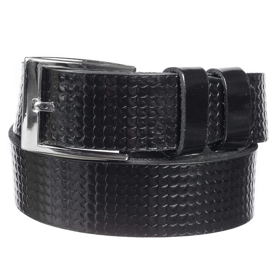 Шкіряний ремень YSK класичний 3,5 см 2083-1LAK чорний лак