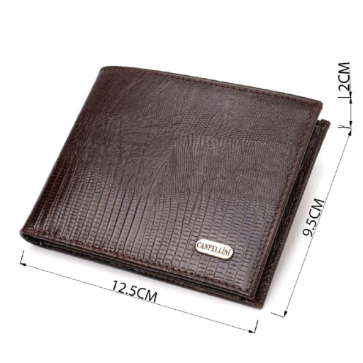 Удобное мужское портмоне из натуральной фактурной кожи CANPELLINI 21869 Коричневый