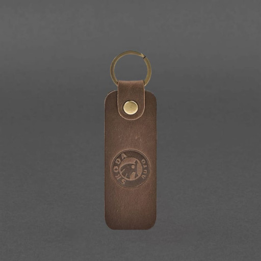 Шкіряний брелок для Renault Renaulti темно-коричневий Crazy Horse