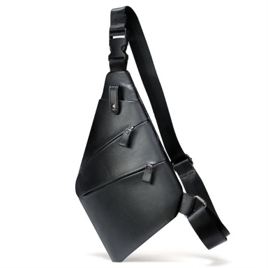 Black leather chest sling bag bx7323 Bexhill
