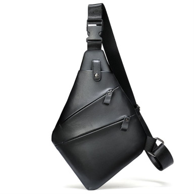 Black leather chest sling bag bx7323 Bexhill