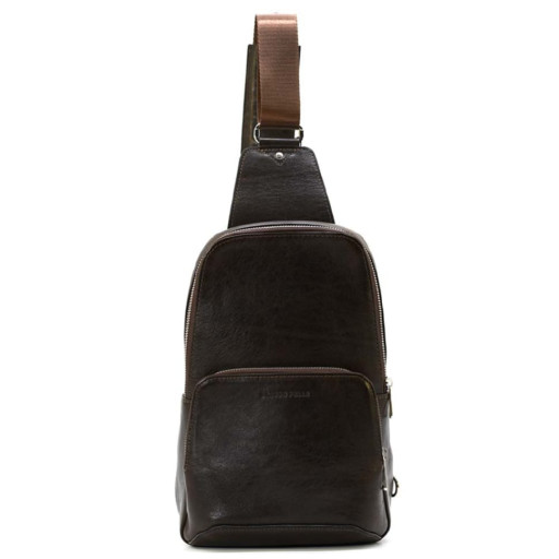 Шкіряна нагрудна сумка слінг Grande Pelle 723620