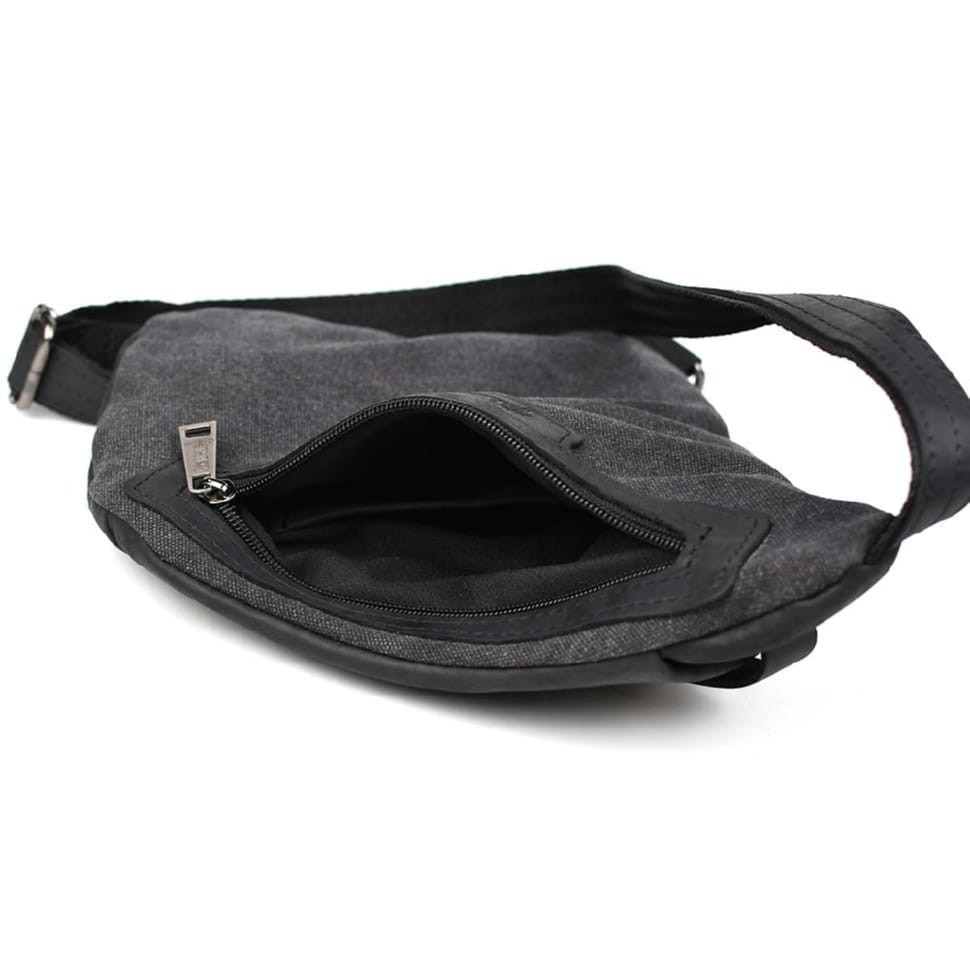Чоловіча сумка-слінг через плече мікс канвасу та шкіри TARWA RAG-6402-3md