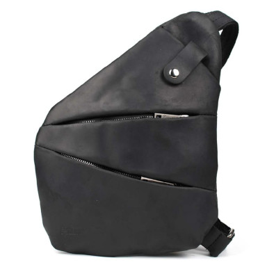 Mens sling bag over the shoulder mix of canvas and leather TARWA RAG-6402-3md