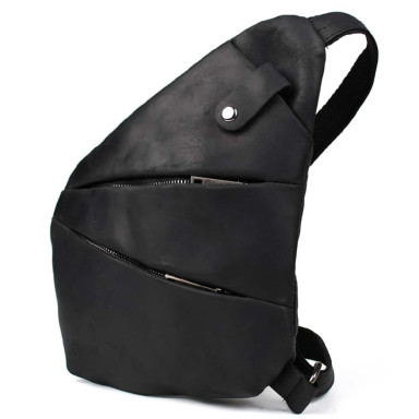 Mens sling bag over the shoulder mix of canvas and leather TARWA RAG-6402-3md