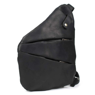 Mens sling bag over the shoulder mix of canvas and leather TARWA RAG-6402-3md