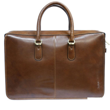 Шкіряний портфель Italico 8098 cognac коньячний Toni Perotti